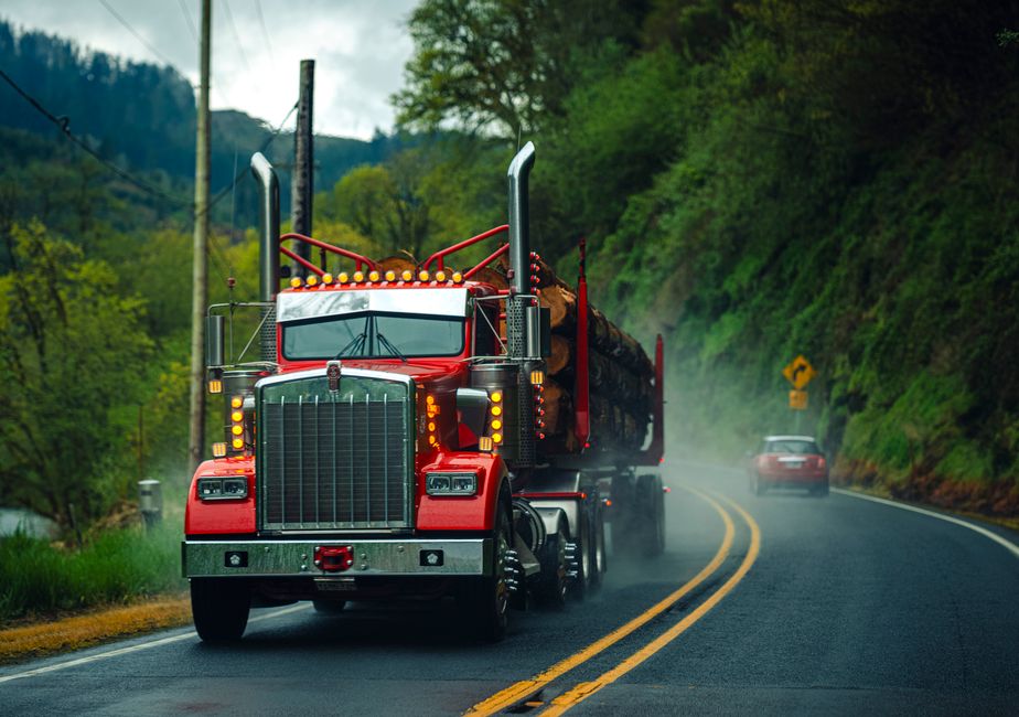 A commercial 18-wheeler on a highway illustrating the kind of crash a truck accident lawyer evaluates